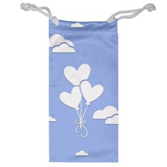 Clouds Sky Air Balloons Heart Blue Jewelry Bag by Nexatart