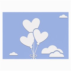 Clouds Sky Air Balloons Heart Blue Large Glasses Cloth (2-side) by Nexatart