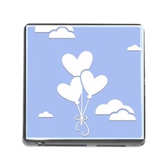 Clouds Sky Air Balloons Heart Blue Memory Card Reader (square) by Nexatart