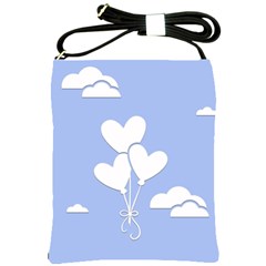 Clouds Sky Air Balloons Heart Blue Shoulder Sling Bags by Nexatart