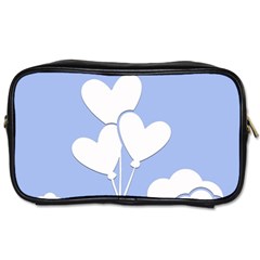 Clouds Sky Air Balloons Heart Blue Toiletries Bags by Nexatart