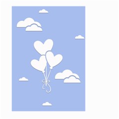 Clouds Sky Air Balloons Heart Blue Large Garden Flag (two Sides) by Nexatart