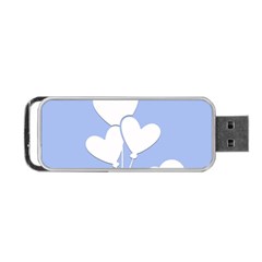 Clouds Sky Air Balloons Heart Blue Portable Usb Flash (one Side) by Nexatart