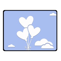 Clouds Sky Air Balloons Heart Blue Double Sided Fleece Blanket (small)  by Nexatart