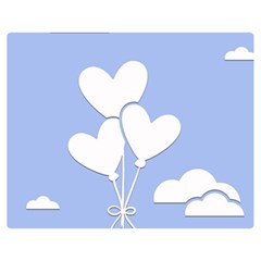 Clouds Sky Air Balloons Heart Blue Double Sided Flano Blanket (medium) 