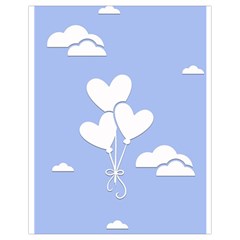 Clouds Sky Air Balloons Heart Blue Drawstring Bag (small) by Nexatart