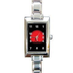 Girl Cat Scary Red Animal Pet Rectangle Italian Charm Watch by Nexatart