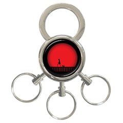 Girl Cat Scary Red Animal Pet 3-ring Key Chains by Nexatart