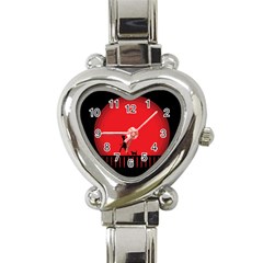 Girl Cat Scary Red Animal Pet Heart Italian Charm Watch by Nexatart