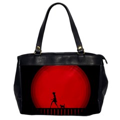 Girl Cat Scary Red Animal Pet Office Handbags by Nexatart