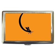 Angle Moon Scene Girl Wings Black Cigarette Money Cases by Nexatart