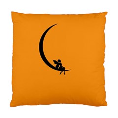 Angle Moon Scene Girl Wings Black Standard Cushion Case (one Side) by Nexatart