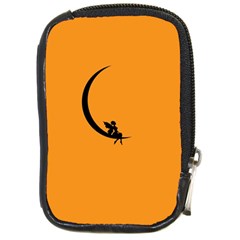 Angle Moon Scene Girl Wings Black Compact Camera Cases by Nexatart