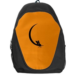 Angle Moon Scene Girl Wings Black Backpack Bag by Nexatart