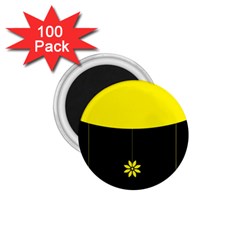 Flower Land Yellow Black Design 1 75  Magnets (100 Pack)  by Nexatart