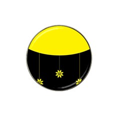 Flower Land Yellow Black Design Hat Clip Ball Marker (4 Pack) by Nexatart