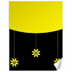 Flower Land Yellow Black Design Canvas 18  X 24   by Nexatart