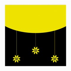 Flower Land Yellow Black Design Medium Glasses Cloth by Nexatart