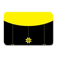 Flower Land Yellow Black Design Plate Mats by Nexatart