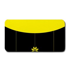 Flower Land Yellow Black Design Medium Bar Mats by Nexatart