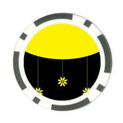 Flower Land Yellow Black Design Poker Chip Card Guard by Nexatart