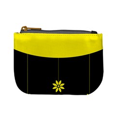 Flower Land Yellow Black Design Mini Coin Purses by Nexatart