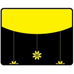 Flower Land Yellow Black Design Fleece Blanket (medium) 