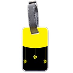 Flower Land Yellow Black Design Luggage Tags (two Sides) by Nexatart