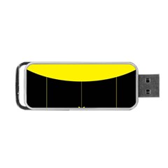 Flower Land Yellow Black Design Portable Usb Flash (two Sides) by Nexatart