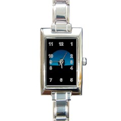 Ship Night Sailing Water Sea Sky Rectangle Italian Charm Watch by Nexatart