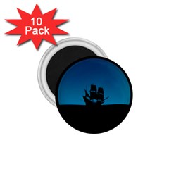 Ship Night Sailing Water Sea Sky 1 75  Magnets (10 Pack)  by Nexatart