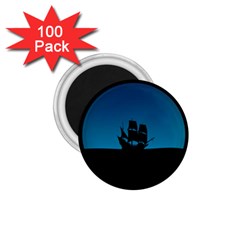 Ship Night Sailing Water Sea Sky 1 75  Magnets (100 Pack)  by Nexatart