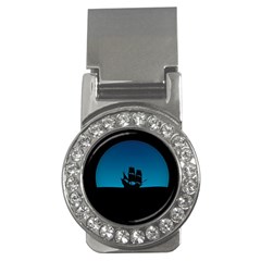 Ship Night Sailing Water Sea Sky Money Clips (cz)  by Nexatart