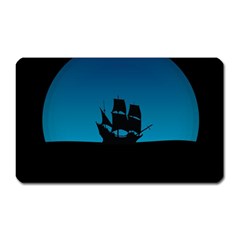 Ship Night Sailing Water Sea Sky Magnet (rectangular) by Nexatart