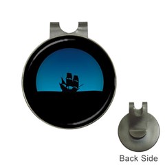 Ship Night Sailing Water Sea Sky Hat Clips With Golf Markers by Nexatart