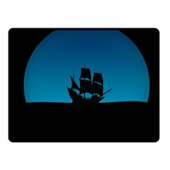 Ship Night Sailing Water Sea Sky Fleece Blanket (small) by Nexatart