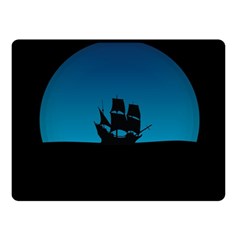 Ship Night Sailing Water Sea Sky Double Sided Fleece Blanket (small)  by Nexatart