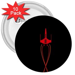 Ship Space Spaceship 3  Buttons (10 Pack)  by Nexatart