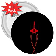 Ship Space Spaceship 3  Buttons (100 Pack)  by Nexatart