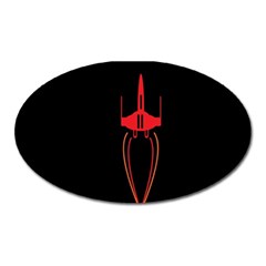 Ship Space Spaceship Oval Magnet by Nexatart