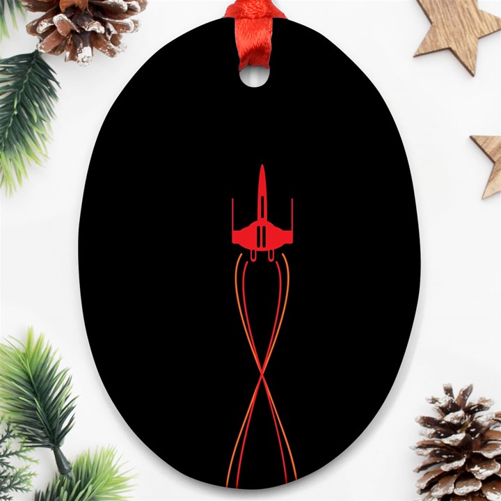 Ship Space Spaceship Oval Ornament (Two Sides)