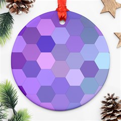 Purple Hexagon Background Cell Ornament (round) by Nexatart