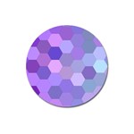 Purple Hexagon Background Cell Magnet 3  (Round) Front