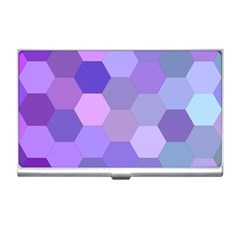 Purple Hexagon Background Cell Business Card Holders by Nexatart