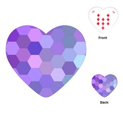 Purple Hexagon Background Cell Playing Cards (heart) 