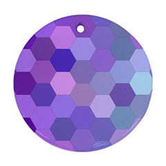 Purple Hexagon Background Cell Round Ornament (two Sides) by Nexatart