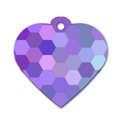 Purple Hexagon Background Cell Dog Tag Heart (one Side) by Nexatart