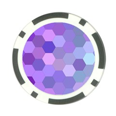 Purple Hexagon Background Cell Poker Chip Card Guard by Nexatart