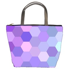 Purple Hexagon Background Cell Bucket Bags by Nexatart