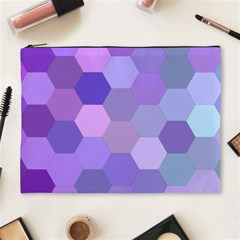 Purple Hexagon Background Cell Cosmetic Bag (xl) by Nexatart